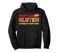 I Can't Eat Gluten It Makes My Tummy Hurt Gluten Intolerance Pullover Hoodie