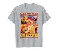 I Can't Eat Gluten It Makes My Tummy Hurt T-Shirt, Men, Heather Grey, 3X-Large