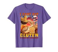 I Can't Eat Gluten It Makes My Tummy Hurt T-Shirt, Men, Purple Heather, Small