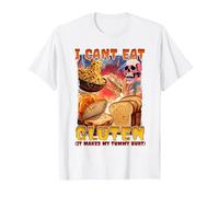 I Can't Eat Gluten It Makes My Tummy Hurt T-Shirt, Men, White, Large