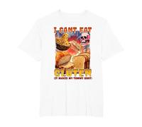 I Can't Eat Gluten It Makes My Tummy Hurt T-Shirt, Men's Big and Tall, White, 6X Tall