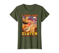 I Can't Eat Gluten It Makes My Tummy Hurt T-Shirt, Women, Olive Green, 3X-Large