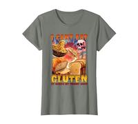 I Can't Eat Gluten It Makes My Tummy Hurt T-Shirt, Women, Olive Heather, Small