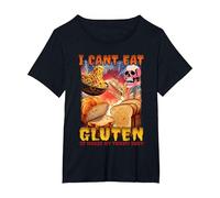 I Can't Eat Gluten It Makes My Tummy Hurt T-Shirt, Women's Plus, Black, 1X