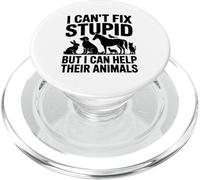 I Cant Fix Stupid But I Help Animals Rescue Veterinary Blunt PopSockets PopGrip for MagSafe