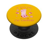 I Can't Have Country Music | Rodeo Pink Cowboy Boots PopSockets Adhesive PopGrip