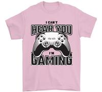 I Can't Hear You Im Gaming Funny Gamer Mens T-Shirt 100% Cotton Light Pink M