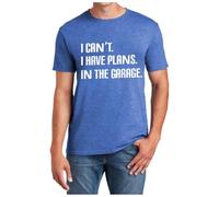I Can't I Have Plans In The Garage Funny T Shirt For Car Mechanic - Sarcastic Design for Men Women - Breathable Cotton Material, blue, XL