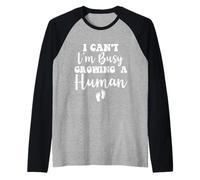 I Cant I'm Busy Growing A Human for Cute Pregnancy Mom Raglan Baseball Tee