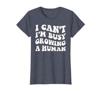 I Can't I'm Busy Growing A Human Future Mom Quotes Funny T-Shirt, Women, Heather Blue, X-Small