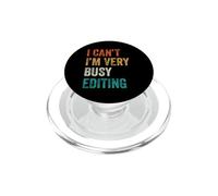 I Can't I'm Very Busy Editing Retro Funny Videographer Puns PopSockets PopGrip for MagSafe