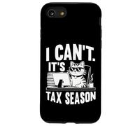 I Can't It's Tax Season Funny Cat Accounting Cool Tax Day Case for iPhone SE (2020) / 7/8