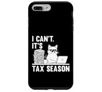 I Can't It's Tax Season Funny Cat Accounting Tax Day Case for iPhone 7 Plus/8 Plus