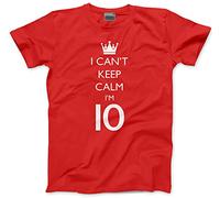I Can't Keep Calm I'm 10 - Kids T-Shirt - 10th Birthday Girl Boy 10 Years Old red Medium Adults Size