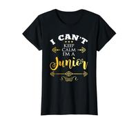 I Can't Keep Calm I'm a Junior Fun First Day of 11th Grade Value Graphic T-Shirt, Women, Black, L
