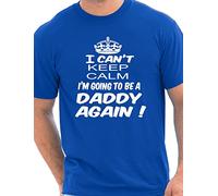 I Can't Keep Calm I'm Going to Be A Daddy Again Mens T Shirt XX-Large Blue
