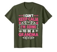 I Can't Keep Calm I'm Going to Be a Grandma T-Shirt, Youth, Olive Green, X-Small