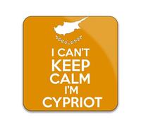I Can't Keep Calm I'm Greek Cypriot - Cyprus Flag - Pack of 10 Square Stickers - 55mm x 55mm