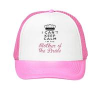 I Can't Keep Calm I'm The Mother of The Bride, Wedding Gift for Mom, Adjustable Mesh Cap, Baseball Cap, Hat. (Polyester, Pink)