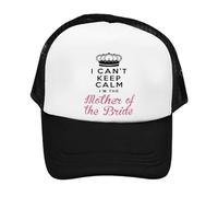 I Can't Keep Calm I'm The Mother of The Bride, Wedding Gift for Mom, Adjustable Mesh Cap, Baseball Cap, Hat. (Polyester, Black)
