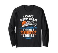 I Can't Keep Calm It's My First Cruise Ocean Sunset Graphic Long Sleeve T-Shirt
