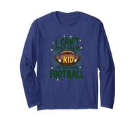 I Can't Keep Calm My Kid Plays Football Long Sleeve T-Shirt, Adult Unisex, Navy, XXL