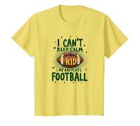 I Can't Keep Calm My Kid Plays Football T-Shirt, Kids, Lemon, 10 Years