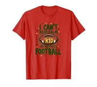 I Can't Keep Calm My Kid Plays Football T-Shirt, Men, Red, XXL