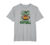 I Can't Keep Calm My Kid Plays Football T-Shirt, Men's Big and Tall, Heather Grey, 3X Tall