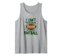 I Can't Keep Calm My Kid Plays Football Tank Top, Men, Heather Grey, L