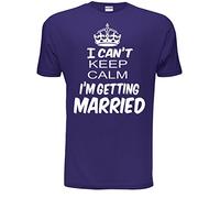 I Cant Keep Keep Calm I'm Getting Married Mens T Shirt Large Purple
