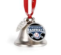 I Can't My Son Has Baseball Christmas Bell Hanging Ornamen Decorative Holiday Pendant for Xmas Tree Home Door