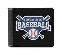 I Can't My Son Has Baseball Men's Leather Wallet Bifold Purse Card Holder Slim Money Clip Single-Sided Print
