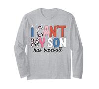 I Can't My Son Has Baseball Mom Leopard Pattern Ball Game Long Sleeve T-Shirt