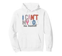 I Can't My Son Has Baseball Mom Leopard Pattern Ball Game Pullover Hoodie