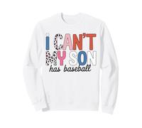 I Can't My Son Has Baseball Mom Leopard Pattern Ball Game Sweatshirt
