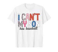 I Can't My Son Has Baseball Mom Leopard Pattern Ball Game T-Shirt