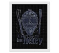 I Cant My Son Has Hockey Diamond 5D Painting Kits for Adult Beginners Square Full Drill DIY Wall Art Craft Decor Gift 16"x20"