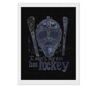 I Cant My Son Has Hockey Diamond 5D Painting Kits for Adult Beginners Square Full Drill DIY Wall Art Craft Decor Gift 12"x16"