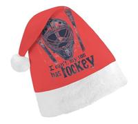 I Cant My Son Has Hockey Santa Hat Christmas Holiday Party Headwear for Adults Soft Velvet Festive Costume Accessory Child