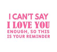i Cant say Love You Enough so This is Your Wall Decals 34x58.3cm Do not Damage The Wall Surface Pink