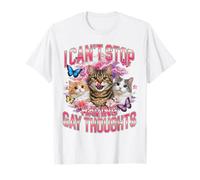 I Can't Stop Having Gay Thoughts Cats Funny Pride LGBTQ T-Shirt