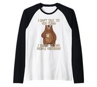 I Can't Talk to You Today I Talked to Two People Yesterday Raglan Baseball Tee