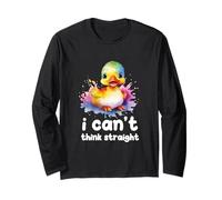 I Can't Think Straight LGBTQ Duck Rainbow Gay Pride Long Sleeve T-Shirt