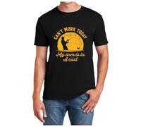 I Can't Work My Arm Is In A Funny For Fishing Dad Father's Day Funny Gift Mens T-Shirt, black, L
