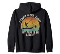 I Can't Work Today My Arm Is In A Cast Fishing Father's Day Zip Hoodie