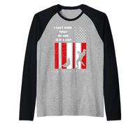 I Can't Work Today, My Arm Is In A Cast. Love Fishing Raglan Baseball Tee