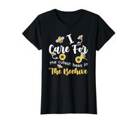 I Care for The Cutest Bees School Nurse Cute First Day Value Graphic T-Shirt, Women, Black, XL