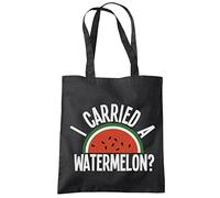 I Carried a Watermelon Tote Bag - Tote Shopping Bag - Retro Movie 90s Nostalgia 80s Movie Film Party Costume Eco Shopper One size black
