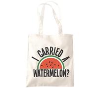 I Carried a Watermelon Tote Bag - Tote Shopping Bag - Retro Movie 90s Nostalgia 80s Movie Film Party Costume Eco Shopper One size natural